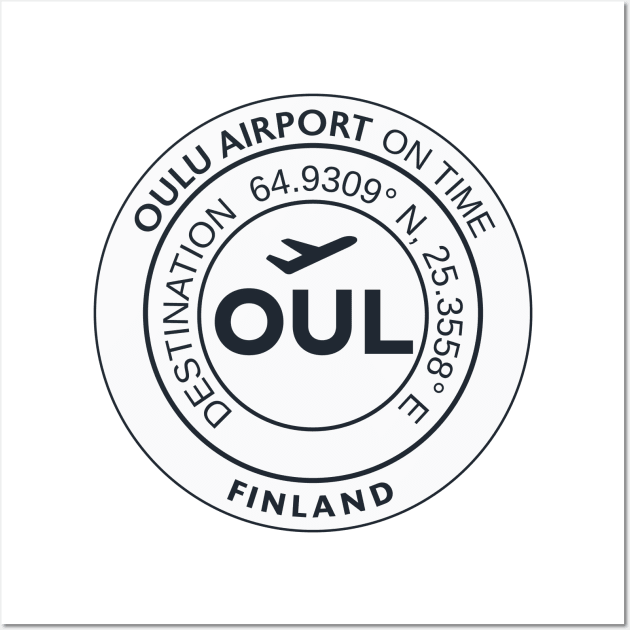 Airport code OUL OULU Wall Art by Woohoo